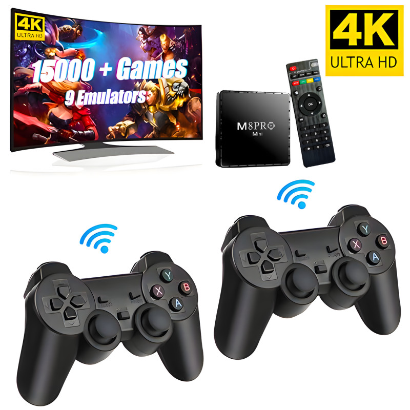 Ігрова приставка M8 Pro Mini Retro Games Box 64 Gb, 15000 Ігор, 2 бездротові джойстики фото - 2