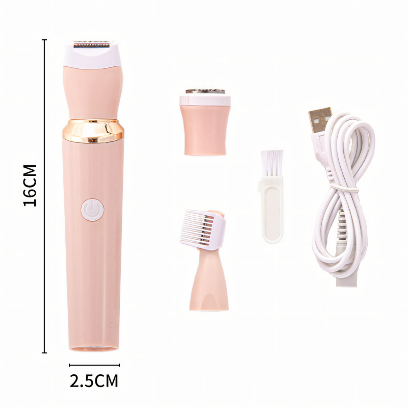 Женский триммер Maxtop MP-078 3 в 1, гигиенический USB эпилятор, аккумуляторная электробритва с 3 насадками фото - 7
