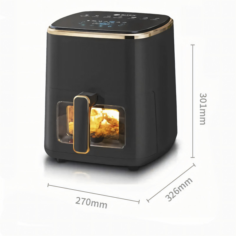 Аерофритюрниця BITEK BT-5335, аерогриль Air Fryer 3500 Вт, чаша 7,5 л, з термостатом і таймером, чорний фото - 6