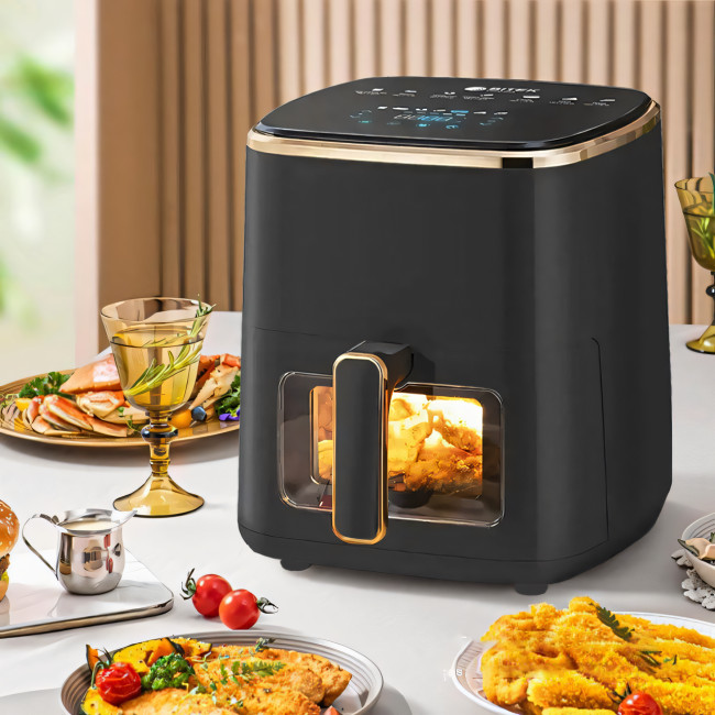 Аерофритюрниця BITEK BT-5335, аерогриль Air Fryer 3500 Вт, чаша 7,5 л, з термостатом і таймером, чорний