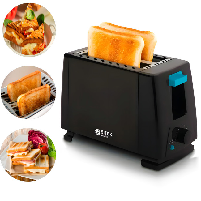 Тостер на 2 тости 1000 Вт 2 Slice Toaster BITEK BT-263