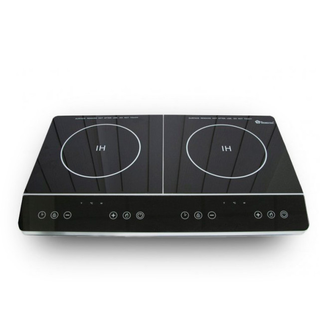 Индукционная плита Domotec MS-5872 с 2 конфорками и таймером отключения чёрно-серая, 4000Вт