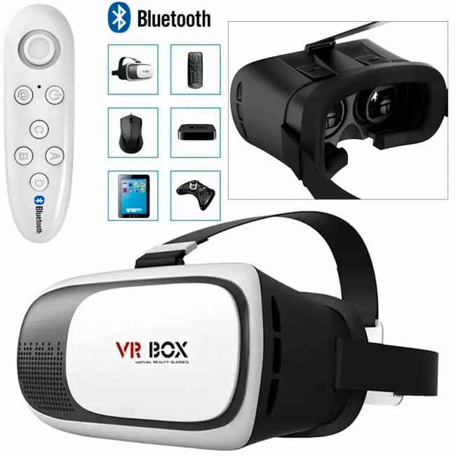 3D Окуляри віртуальної реальності VR BOX G2 з bluetooth, фокусування лінз