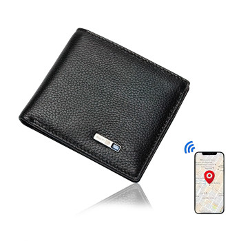 Умный GPS кошелек SmartLB, с Bluetooth, кожаный, квадратный