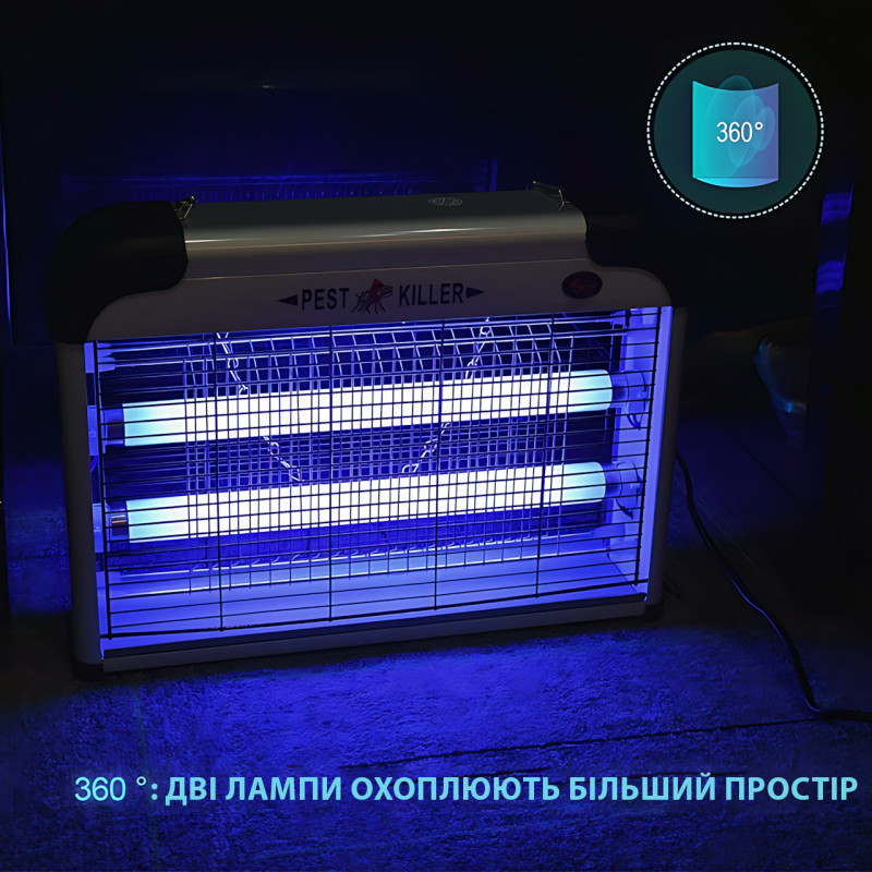 Электрическая инсектицидная лампа-ловушка Pest Killer ZCTT-L30, 30 Вт, 220В, 50×28×9 см, для комаров и мух фото - 7