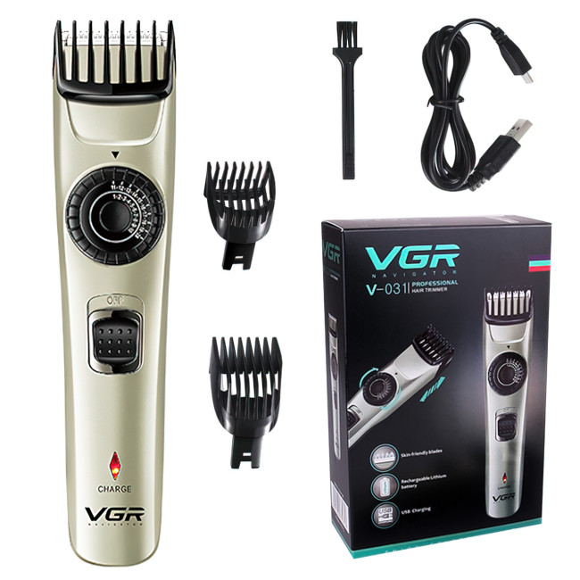 Акумуляторна машинка для стриження VGR V-031, з регулятором довжини, 10 Вт, 90 хвилин роботи