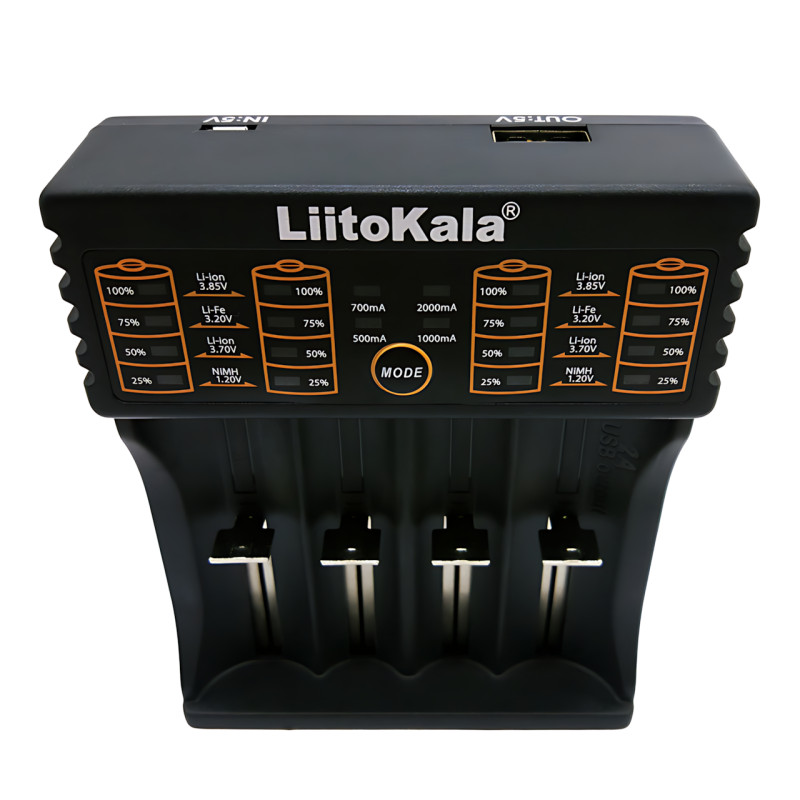 Зарядное устройство LiitoKala Lii-402 для 4-х 18650 с функцией Power Bank, 4 канала, быстрая зарядка 2А фото - 5