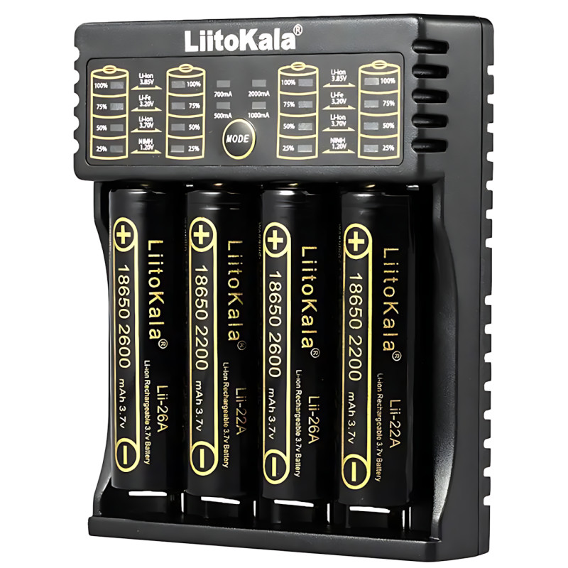 Зарядное устройство LiitoKala Lii-402 для 4-х 18650 с функцией Power Bank, 4 канала, быстрая зарядка 2А фото - 4