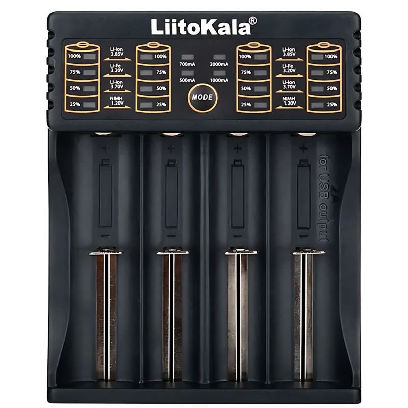 Зарядное устройство LiitoKala Lii-402 для 4-х 18650 с функцией Power Bank, 4 канала, быстрая зарядка 2А фото - 2