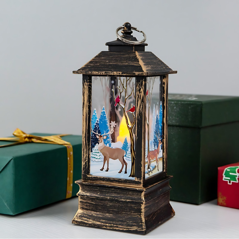 Ночник Рождественский &laquo;Фонарь&raquo; 13 см &mdash; LED-подсветка, декоративный светильник из ПВХ и акрила Бронзовый фото - 2