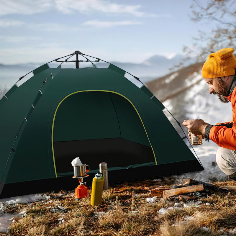 Туристическая палатка автомат BEST 1, 3-х местная, 200х150 см, зеленая фото - 4