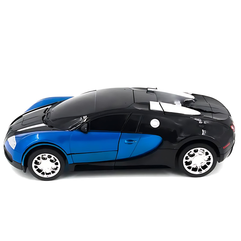 Машинка робот-трансформер Bugatti, робот машина папуги Autobots Remote Control Car з пультом, синій фото - 5