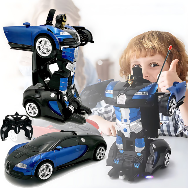 Машинка робот-трансформер Bugatti, робот машина папуги Autobots Remote Control Car з пультом, синій