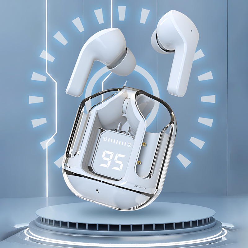 Бездротові навушники Bluetooth ultrapods з мікрофоном, 250 мА·год, сумісні з Android і Apple, діапазон 10 м Білий фото - 7