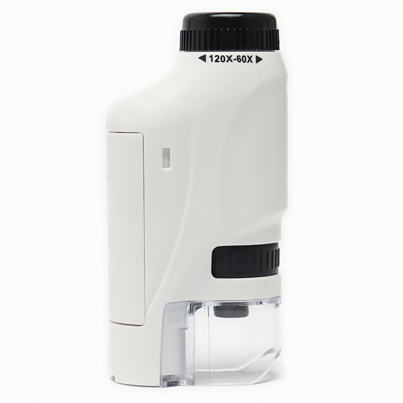 Дитячий портативний мікроскоп Outdoor MA657 — 60-120X, LED-підсвітка, кишеньковий дитячий мікроскоп, білий фото - 4