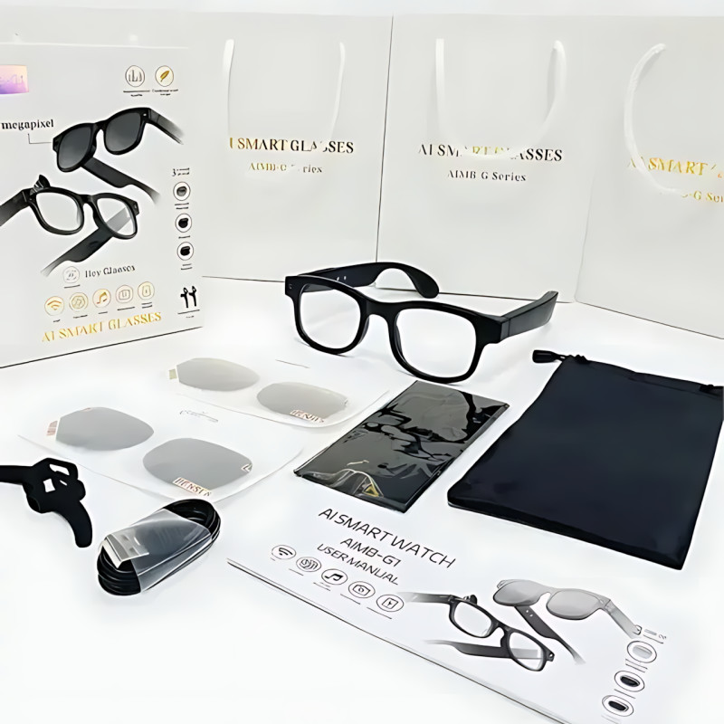 Смарт-окуляри фотохромні AIMB-G1 з камерою 8MP, відеозаписом 1080P, ChatGPT AI, Wi-Fi, Bluetooth 5.4, вбудованою пам'яттю 4GB, IP6 фото - 9