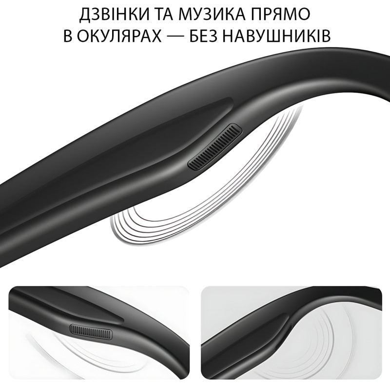 Смарт-окуляри фотохромні AIMB-G1 з камерою 8MP, відеозаписом 1080P, ChatGPT AI, Wi-Fi, Bluetooth 5.4, вбудованою пам'яттю 4GB, IP6 фото - 6