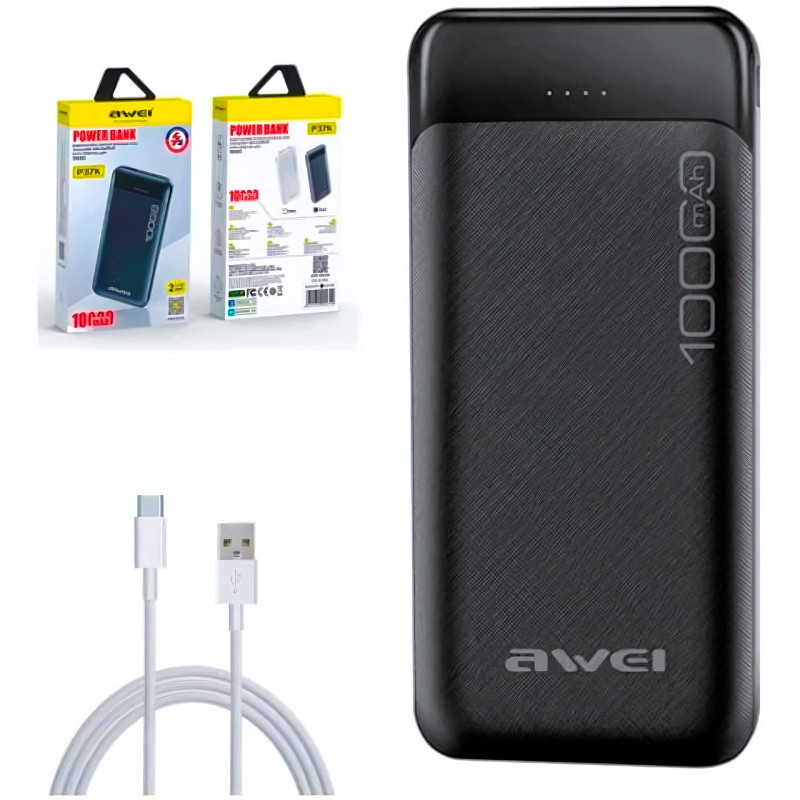 Портативний зарядний пристрій Power Bank Awei P37K 10000mah фото - 8