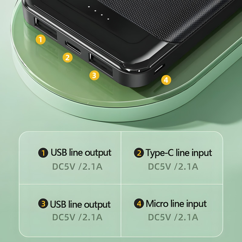 Портативний зарядний пристрій Power Bank Awei P37K 10000mah фото - 6