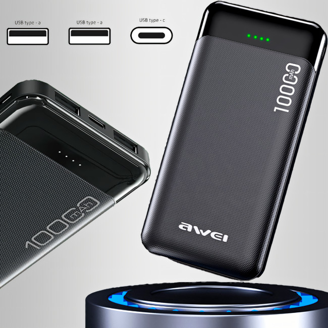 Портативний зарядний пристрій Power Bank Awei P37K 10000mah