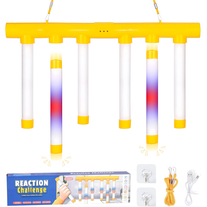 Интерактивная игрушка для тренировки реакции MA779, световая индикация, сенсорное управление, падающие палочки фото - 9