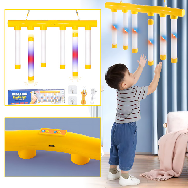 Интерактивная игрушка для тренировки реакции MA779, световая индикация, сенсорное управление, падающие палочки