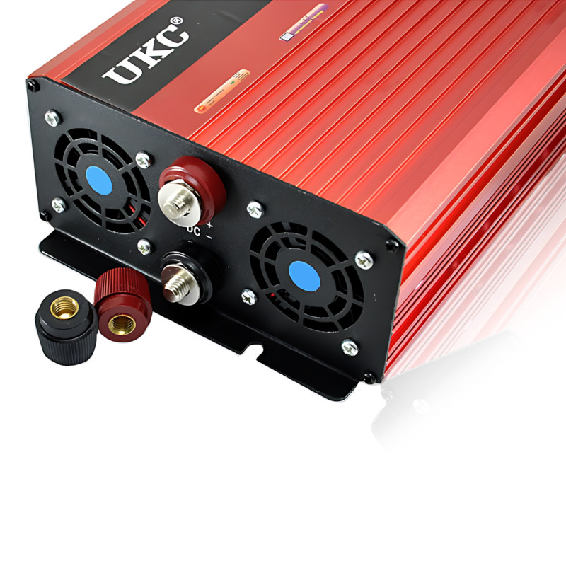 Перетворювач (інвертор) AC/DC AR UKC 3000 W 24 V &rarr; 230 V, автомобільний, з захистом і охолодженням, алюмінієвий корпус фото - 2