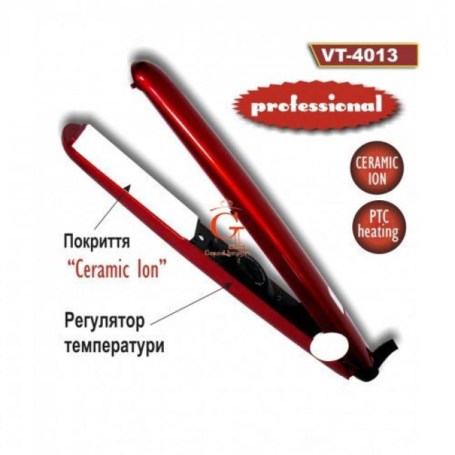 Выпрямитель для волос красный VT-4004