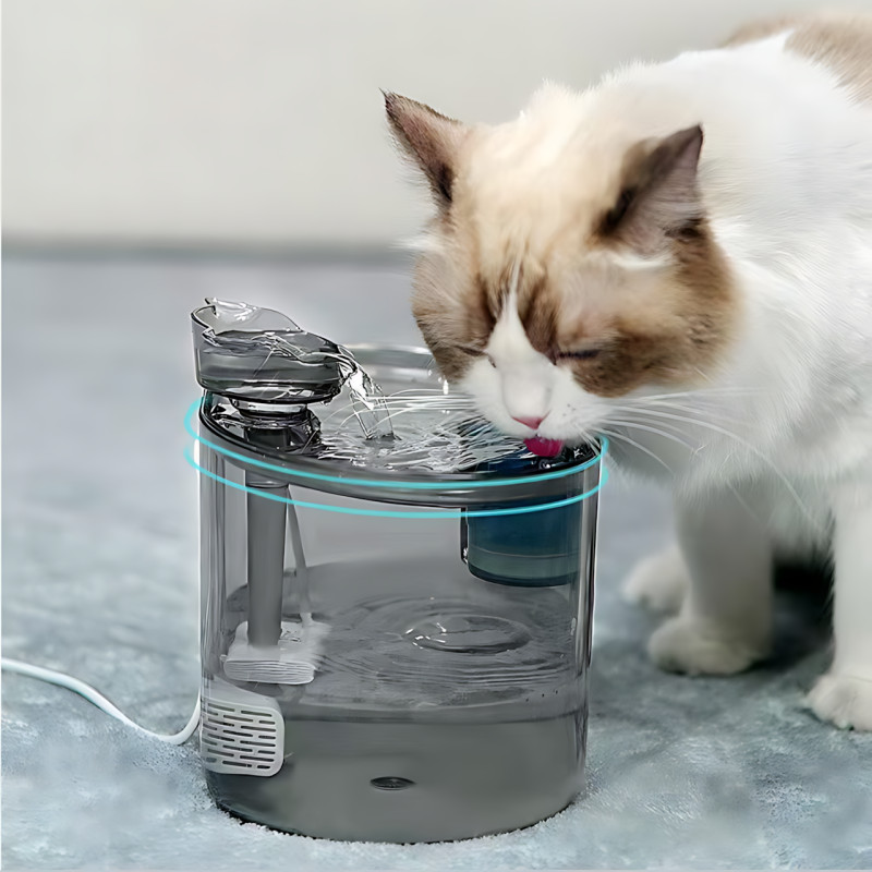 Автоматична поїлка для котів і собак з фільтром PAWOOF, 2.4 л, тихий питний USB-фонтан із циркуляцією води фото - 5