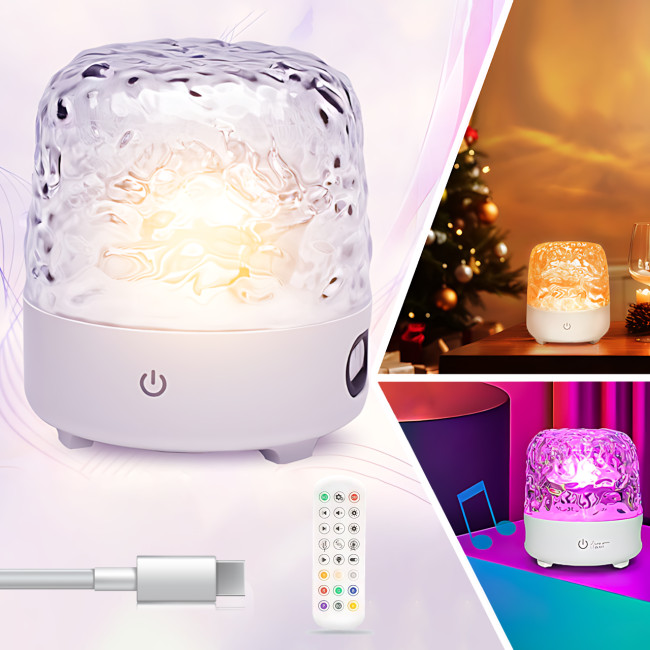 Проектор морской ряби с LED-подсветкой, динамическим световым эффектом и Bluetooth-динамиком, с пультом, аккумулятором, диммер