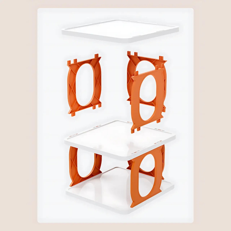 Универсальный пластиковый органайзер Shoe rack AND LY-580 4 полки для обуви, книг, в ванную, на кухню фото - 3