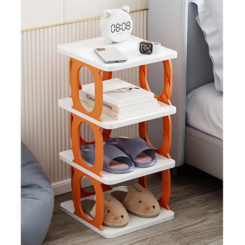 Универсальный пластиковый органайзер Shoe rack AND LY-580 4 полки для обуви, книг, в ванную, на кухню фото - 7