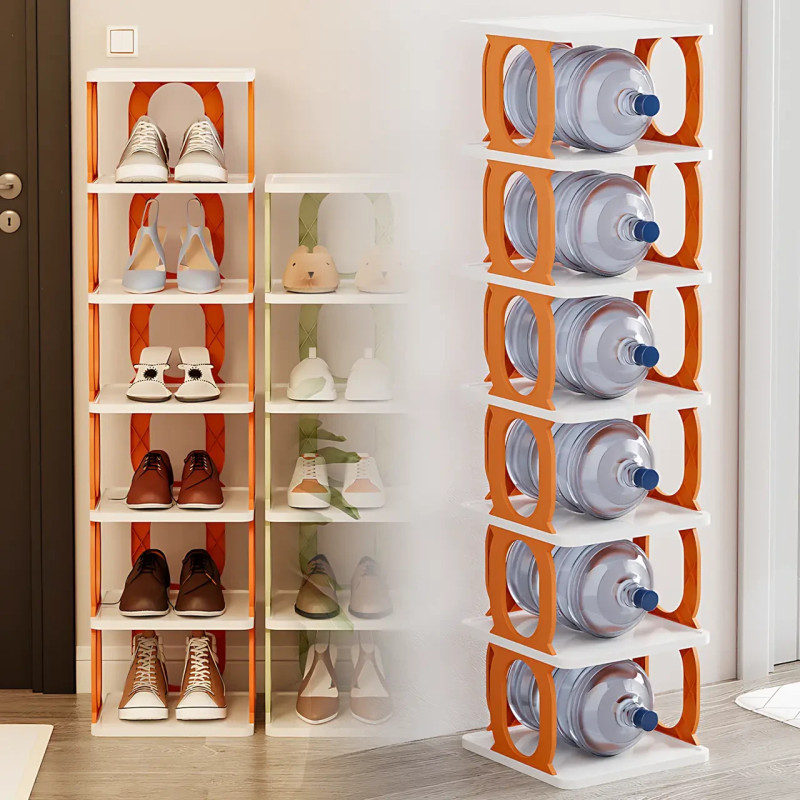 Универсальный пластиковый органайзер Shoe rack AND LY-580 4 полки для обуви, книг, в ванную, на кухню фото - 9