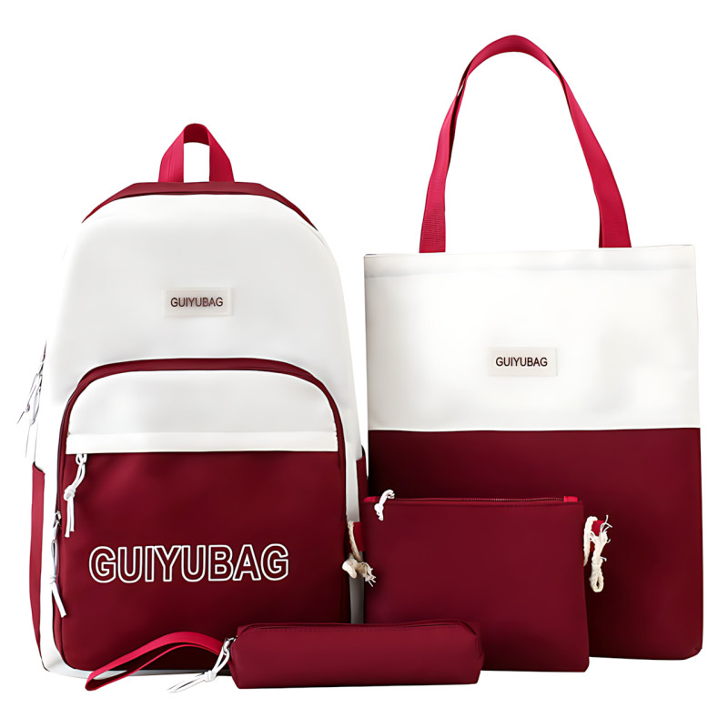 Набір 4 в 1 шкільний рюкзак GUIYUBAG MFG-2-613, рюкзак + сумка + клатч + пенал Червоний фото - 2