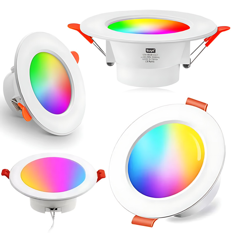 Умный LED светильник Tuya WiFi 10Вт Ø115мм встраиваемый, 2700–6500K, диммируемый, голосовое управление фото - 2