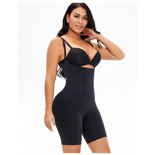 Черный корсет slim shapewear с пуш-ап попой, послеродовой, утягивающий комбидресс для коррекции фигуры L-XL