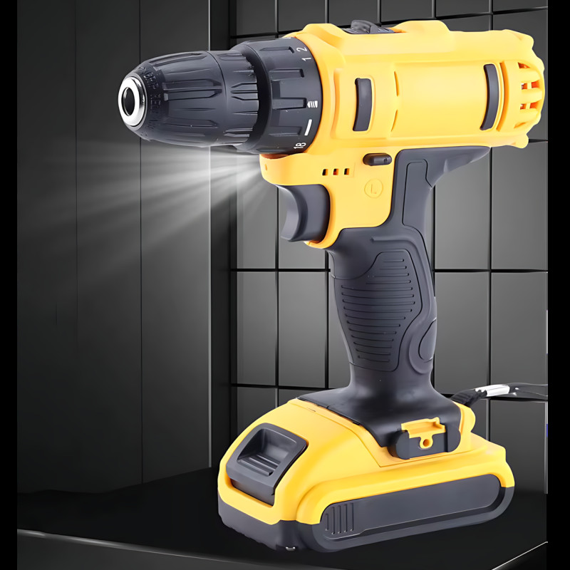 Аккумуляторный шуруповёрт 24V с 2 аккумуляторами, кейс, набор бит и сверл, гибкий удлинитель, реверс, подсветка, электро дрель фото - 6