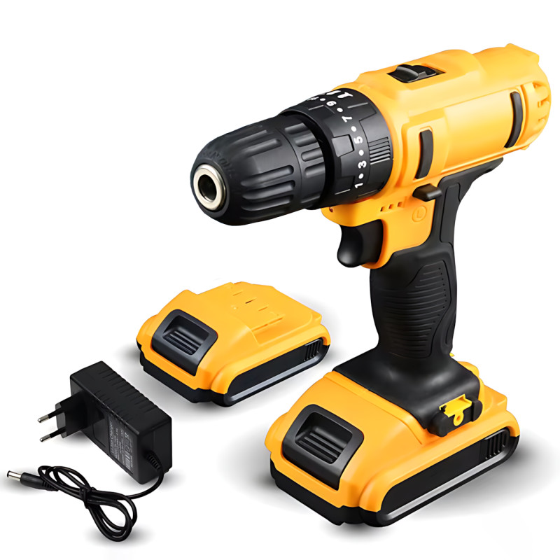 Аккумуляторный шуруповёрт 24V с 2 аккумуляторами, кейс, набор бит и сверл, гибкий удлинитель, реверс, подсветка, электро дрель фото - 2