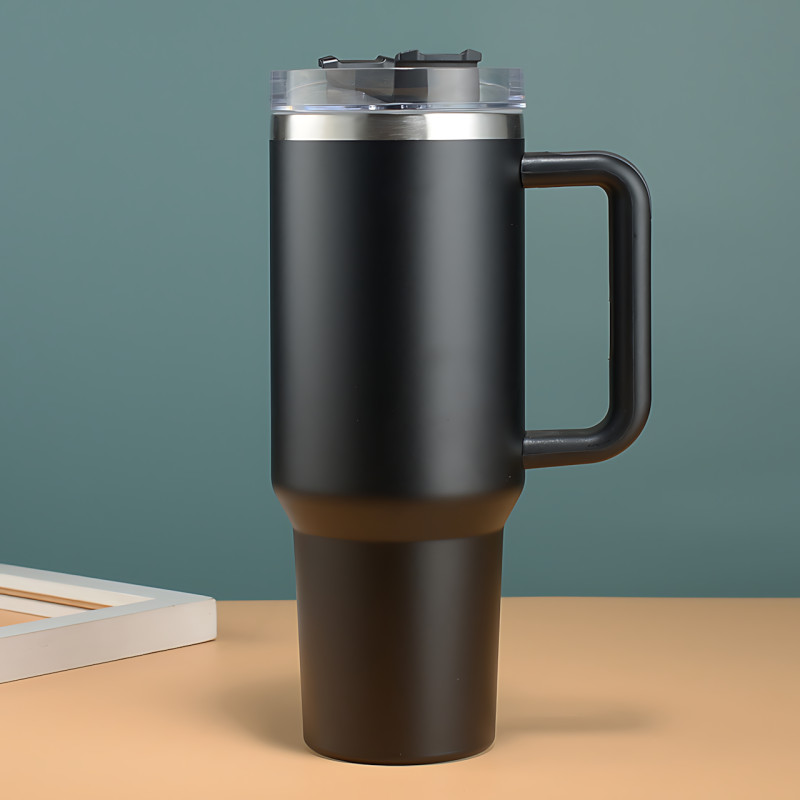 Термокухоль Stanley 1,18 л з кришкою FlowState і соломинкою, вакуумна ізоляція, неіржавка сталь, ручка Червоний фото - 8