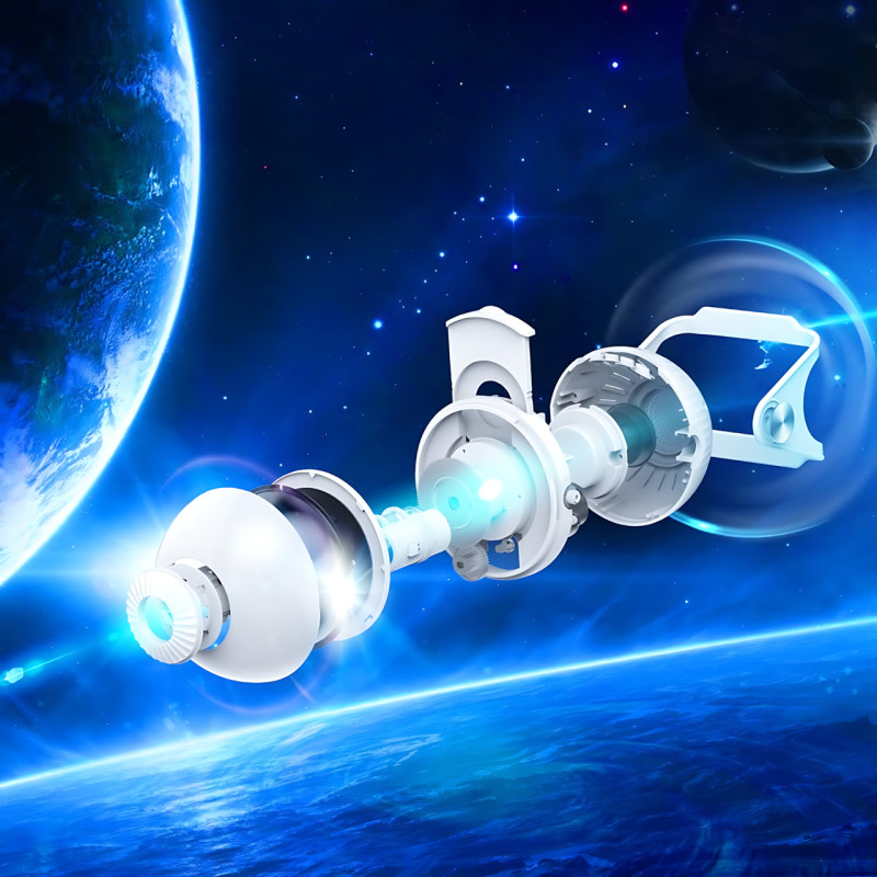 Проєктор нічник Galaxy Star із 6 змінними слайдами, зоряне небо, галактики, планети, акумуляторний, USB, з регулюванням яскравості фото - 4