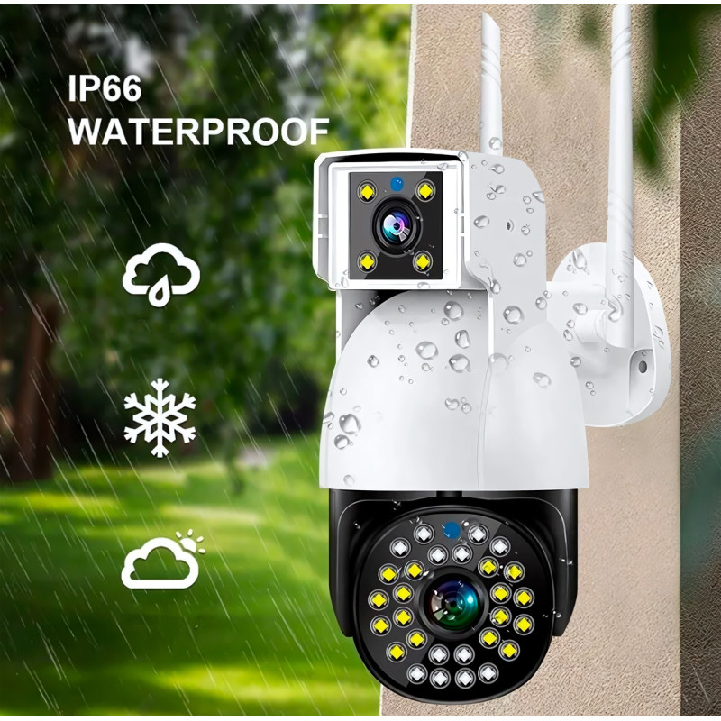 Камера видеонаблюдения уличная, WIFI DUAL CAMERA P12 IP 360/90 V380PRO 3+3.0mp фото - 2