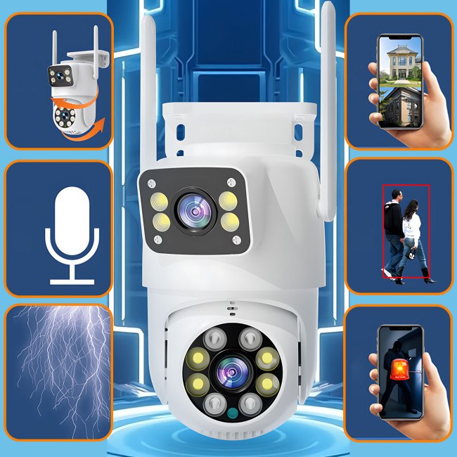 Камера XO CR06 Star 400W Pixel, дворазова Wi-Fi-камера з Full HD, нічним баченням, звуком і ІЧ-підсвіткою
