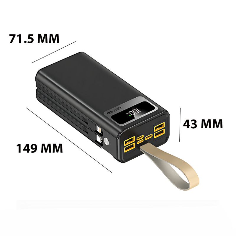 Мобильное зарядное устройство Power Bank Borofone DBT35A 40000mAh, 6 устройств, PD 20W, LED-дисплей, фонарь фото - 9
