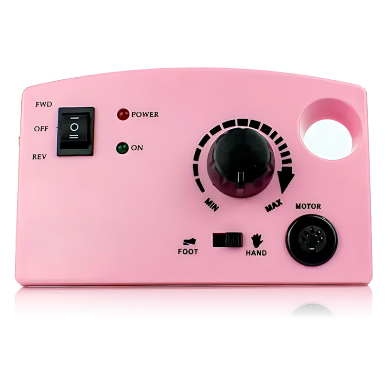 Фрезер для манікюру та педикюру Nail Master ZS-602, 65 Вт, 45 000 об./хв, реверс, педаль, набір фрез, рожевий фото - 2