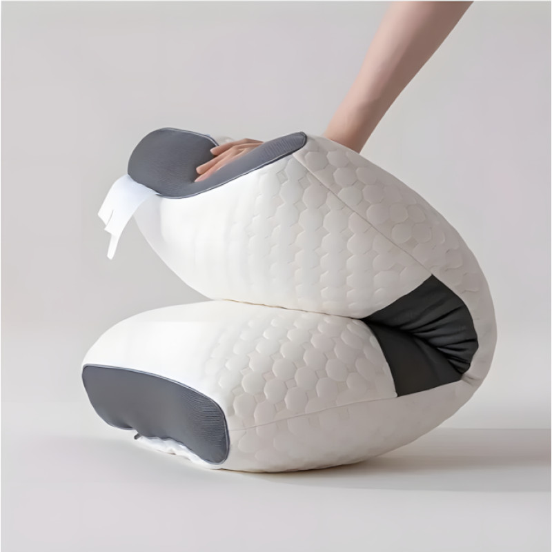 Ортопедическая подушка Casual 63×37 см, средняя жесткость, холлофайбер, анатомическая поддержка шеи, белый фото - 8
