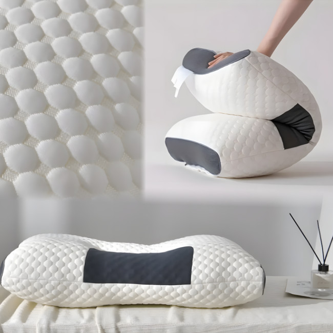 Ортопедическая подушка Casual 63×37 см, средняя жесткость, холлофайбер, анатомическая поддержка шеи, белый