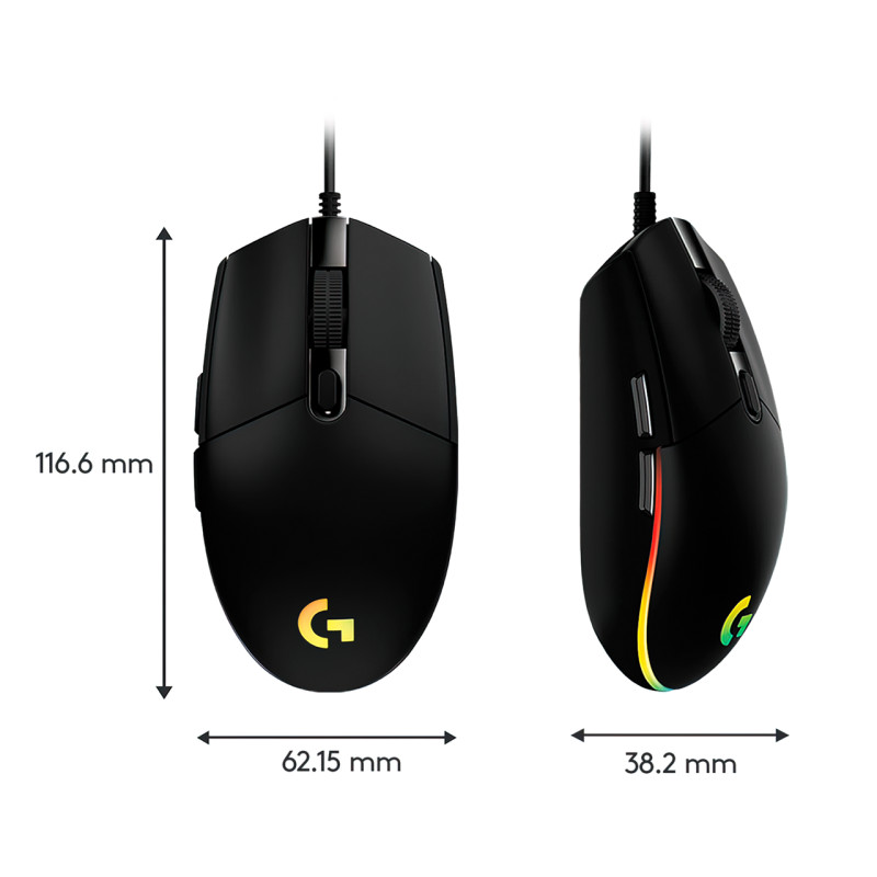 Игровая компьютерная мышь Logitech G102 с RGB подсветкой, проводная, 8000 DPI, 5 настраиваемых кнопок фото - 3
