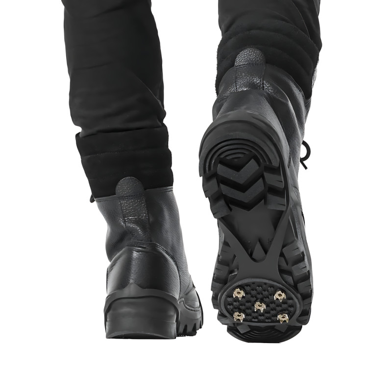 Льодоступи (кішки) антиковзні на взуття, 5 сталевих шипів, універсальні, розмір 36-42, гумові накладки від льоду та снігу фото - 8