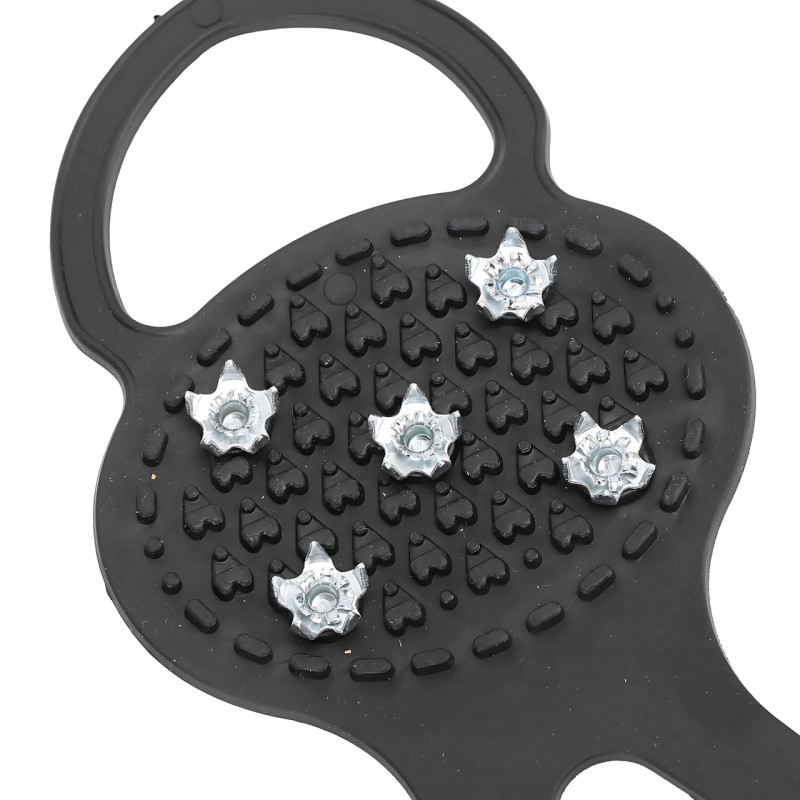 Льодоступи (кішки) антиковзні на взуття, 5 сталевих шипів, універсальні, розмір 36-42, гумові накладки від льоду та снігу фото - 5