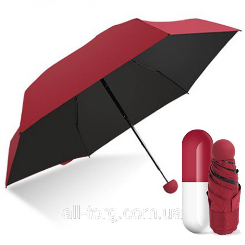 Мини зонт капсула | компактный зонтик в футляре фото - 4